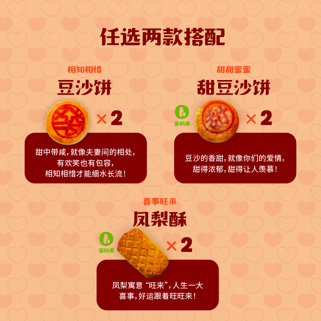 喜喜囍饼礼盒 - 标准礼盒 Mix and Match