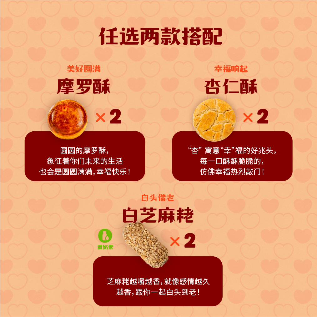 喜喜囍饼礼盒 - 标准礼盒 Mix and Match